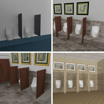 Toilet partitions - Urinal screens from Ampco by AJW 3-Part CSI ...