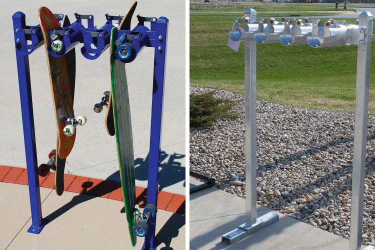 skateboard rack for bike