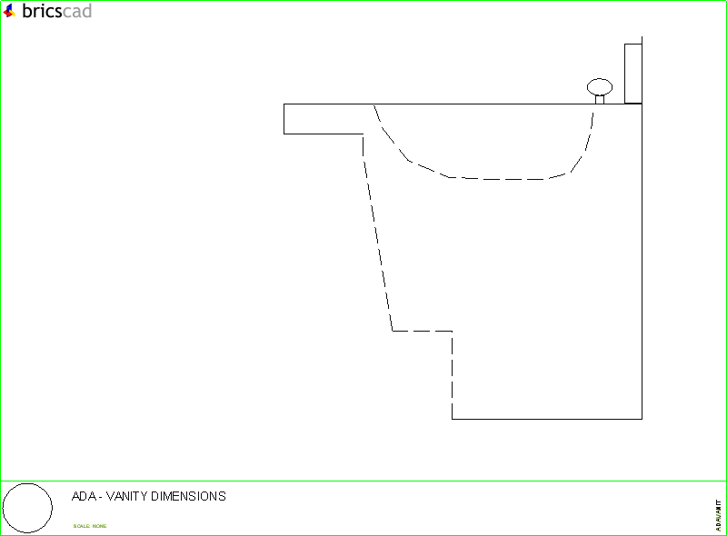 ADA Compliant Vanity-Required Clearance Dimensions. AIA CAD Details--zipped into WinZip format files for faster downloading.