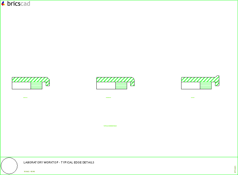 Laboratory Worktop - Typical Edge Details. AIA CAD Details--zipped into WinZip format files for faster downloading.