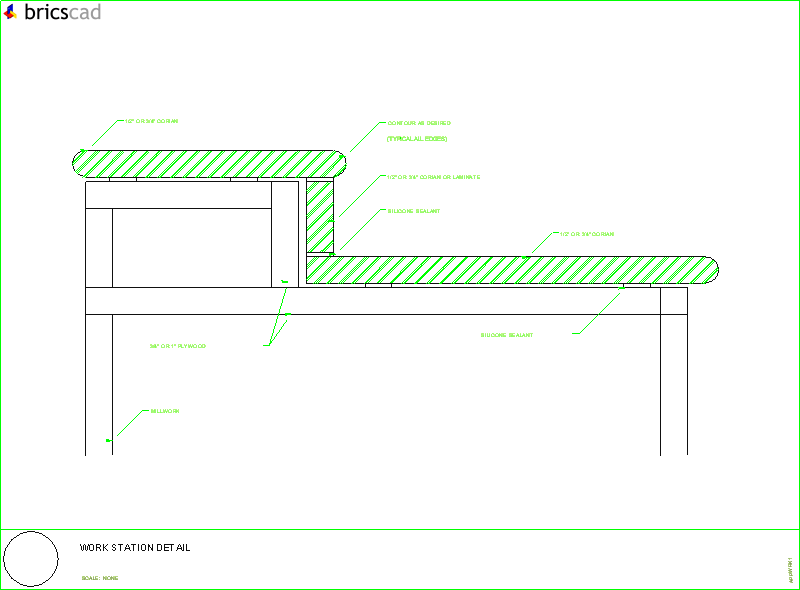 Work Station Detail. AIA CAD Details--zipped into WinZip format files for faster downloading.