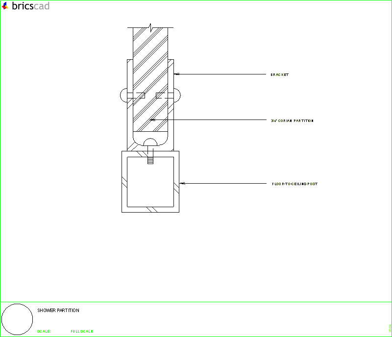 How to attach partitions to end posts. AIA CAD Details--zipped into WinZip format files for faster downloading.