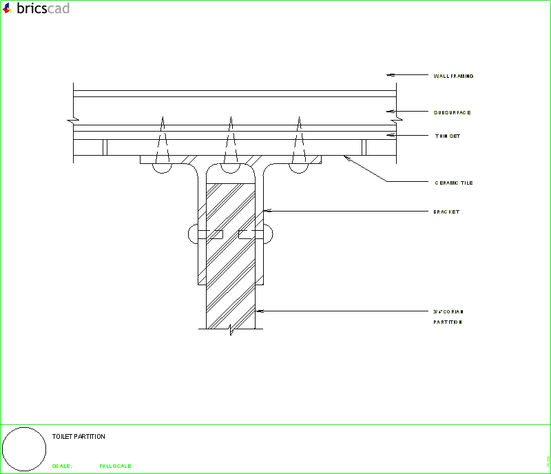 How to connect a partition to a wall. AIA CAD Details--zipped into WinZip format files for faster downloading.