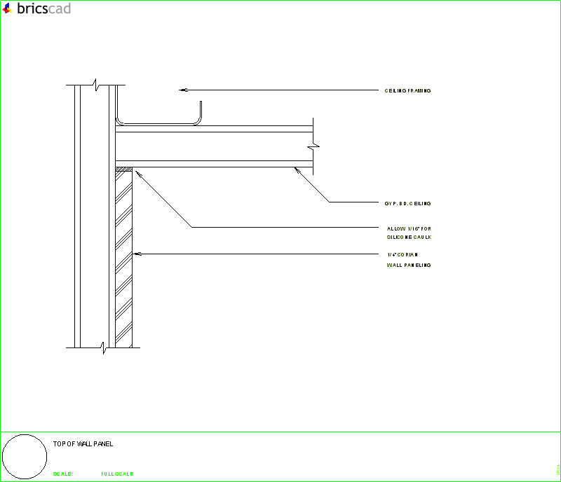 Top of wall panel. AIA CAD Details--zipped into WinZip format files for faster downloading.