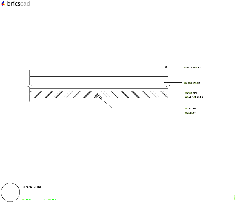 Wall panels with silicone sealant joint. AIA CAD Details--zipped into WinZip format files for faster downloading.