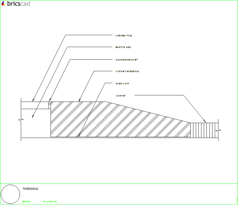 Threshold detail. AIA CAD Details--zipped into WinZip format files for faster downloading.