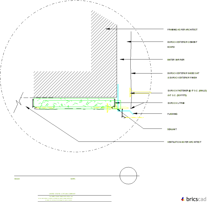 DUR501 - FASCIA/SOFFIT DETAIL. AIA CAD Details--zipped into WinZip format files for faster downloading.