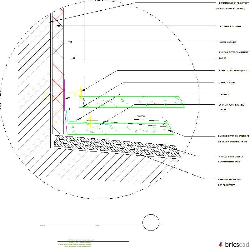 DUR506 - WALL/DEEP SILL SECTION. AIA CAD Details--zipped into WinZip format files for faster downloading.
