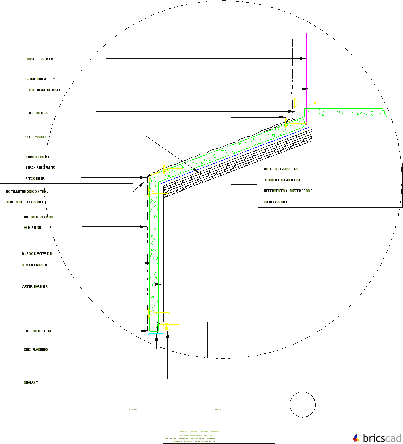 DUR510 - WALL/SILL SECTION. AIA CAD Details--zipped into WinZip format files for faster downloading.
