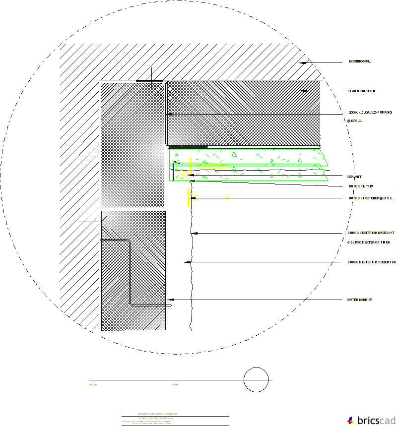 DUR709 - INSIDE CORNER DETAIL (Z-FURRING CHANNELS). AIA CAD Details--zipped into WinZip format files for faster downloading.