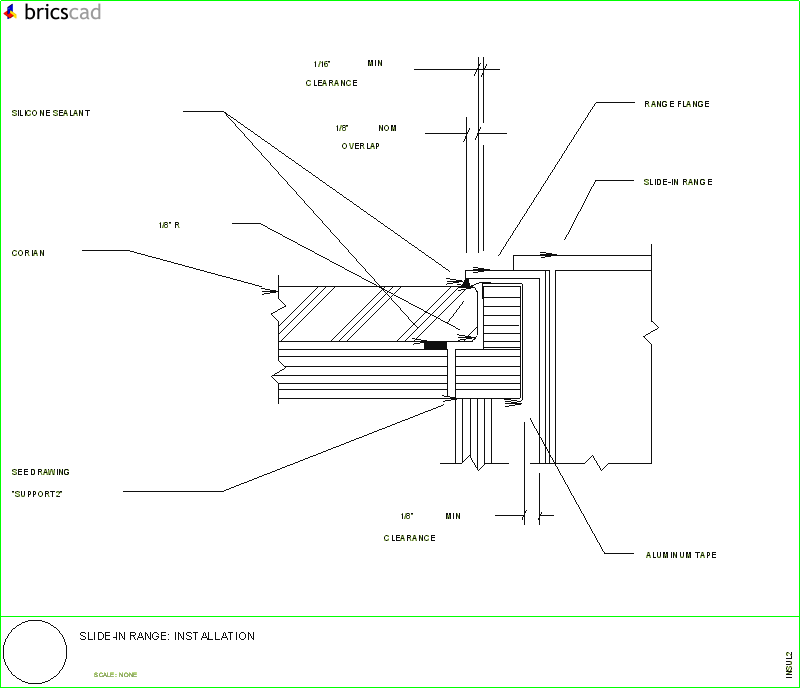 How to insulate a slide in range cutout.. AIA CAD Details--zipped into WinZip format files for faster downloading.