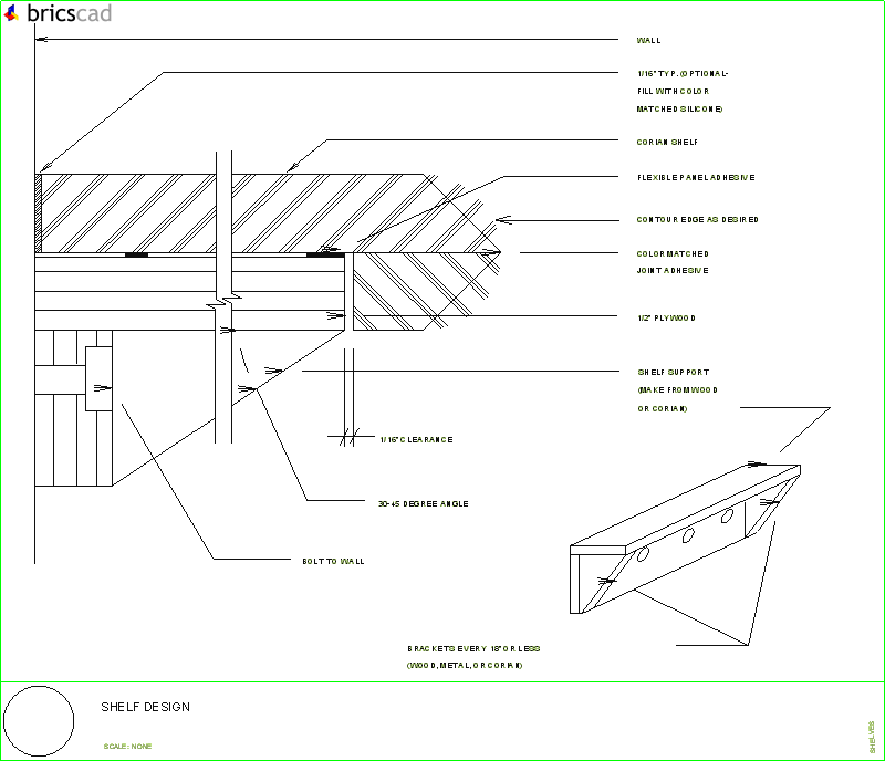 How to design shelving.. AIA CAD Details--zipped into WinZip format files for faster downloading.