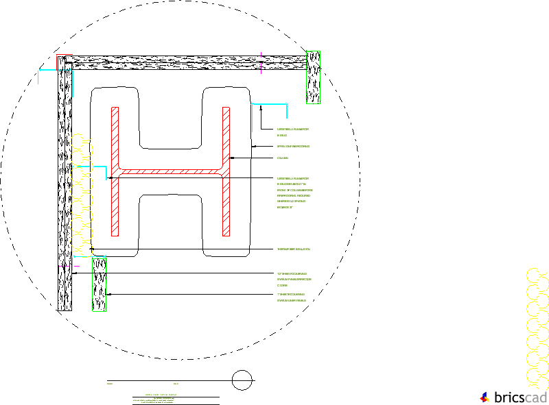 SW601  -  CORNER COLUMN BY PASS. AIA CAD Details--zipped into WinZip format files for faster downloading.