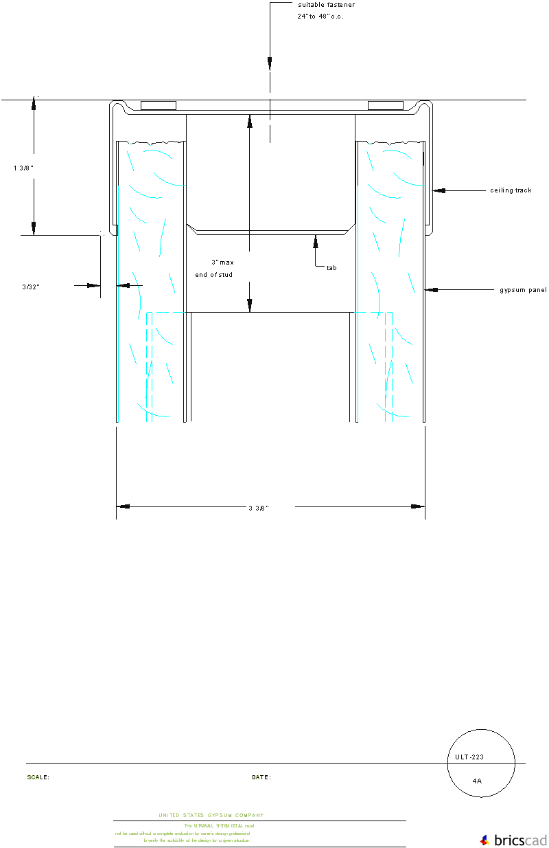 ULT223 CEILING TRACK 4A. AIA CAD Details--zipped into WinZip format files for faster downloading.