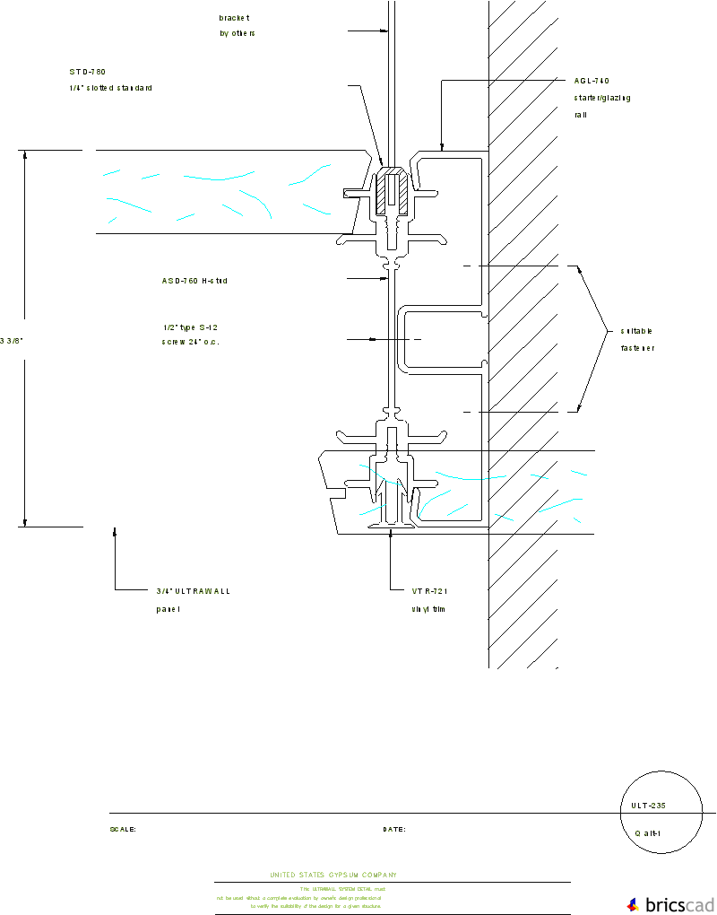 ULT235 STARTER DETAIL Q(alt-1). AIA CAD Details--zipped into WinZip format files for faster downloading.