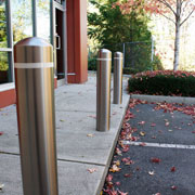 A modern look for steel-and-concrete security posts