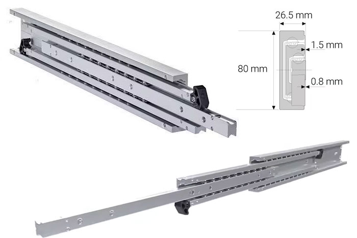 Accuride Heavy-Duty Two-Way Travel Corrosion Resistant Aluminum Slide