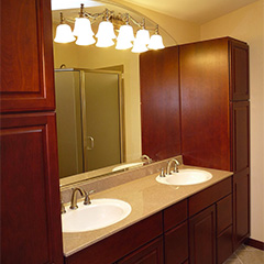 Solid Surface Bath Vanity Countertops, Accessories and Shower Doors