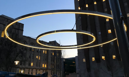 The University of Chicago and Maglin Site Furniture hosted an illumination ceremony at the campus