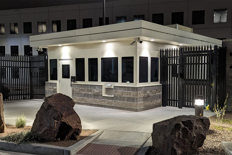 Perfect blend of security and architecture. A combination entrance and screening facility.