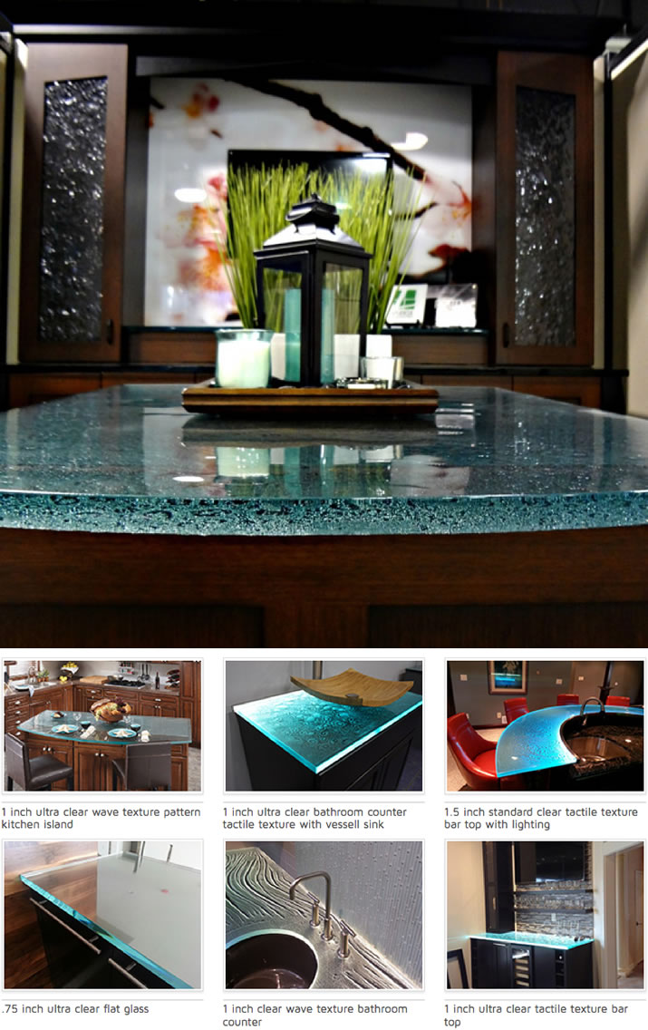 Glass Countertops for Kitchens, Bathroom Vanities and Bar Tops