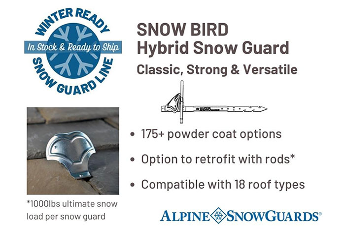 Snow Bird: a Strong & Versatile Snow Guard for 18 Roof Types