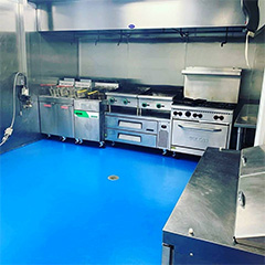 Specialty floors for food & beverage environments withstand high temperatures and forced steam cleaning