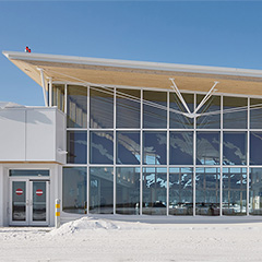 Unicel Architectural’s timber curtain wall at Chibougamau-Chapais Airport wins prize for best institutional project under 1,000 square meters