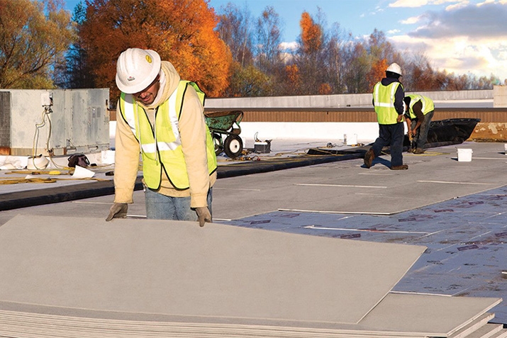 Using roof cover board to reduce outside sound transmission