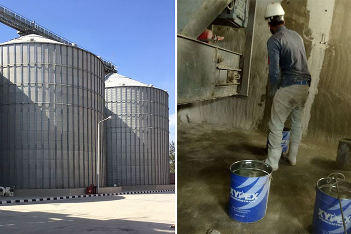 Xypex Used for Grain Silos in Behira, Smouha and Bani Mazar, Elmenya, Egypt